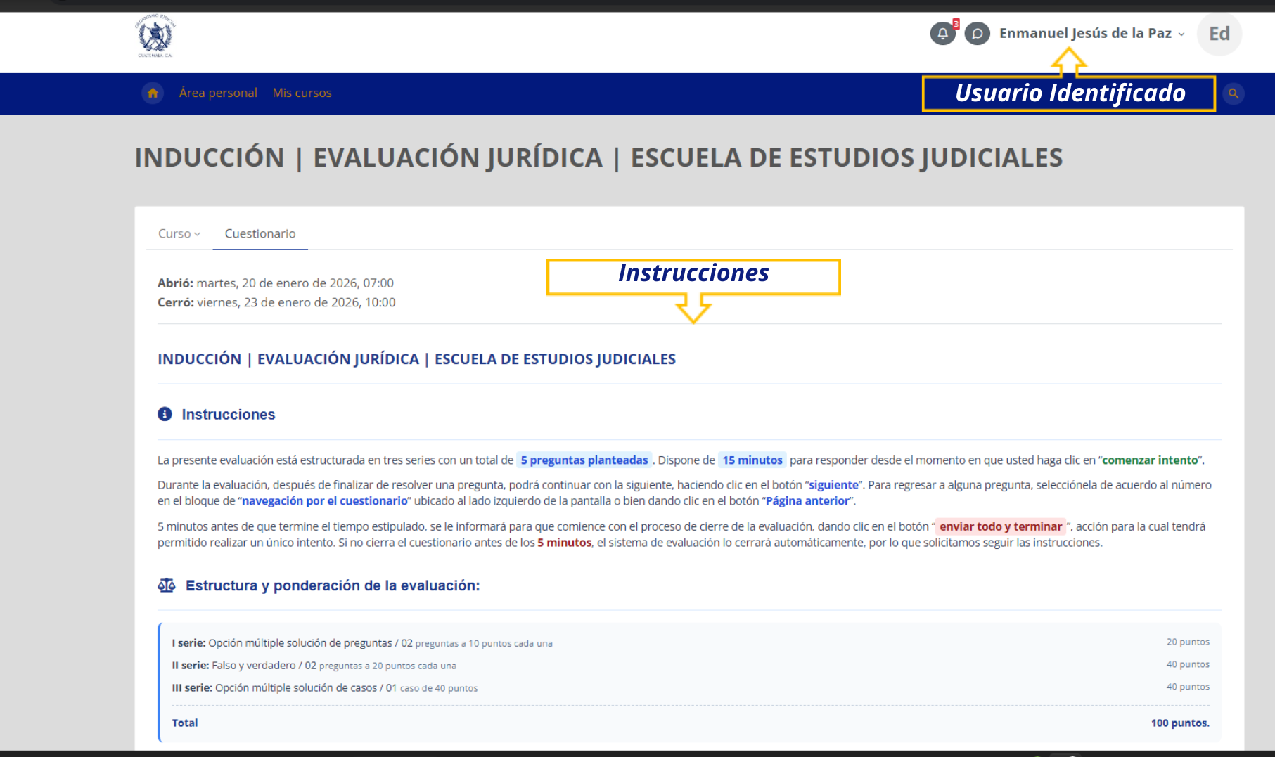 Instrucciones generales