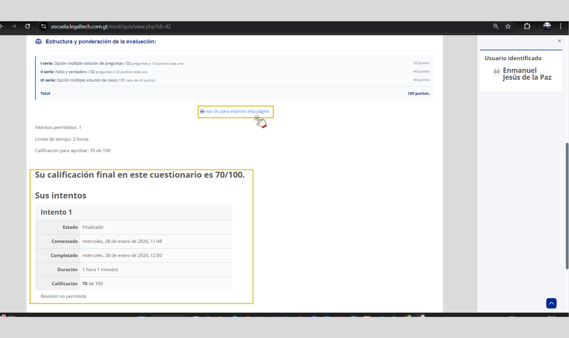 Ventana de impresión